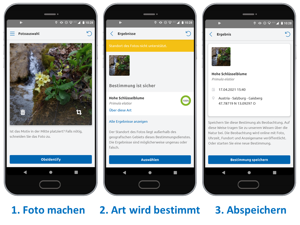 Mit ObsIdentify in drei Schritten zur Beobachtung